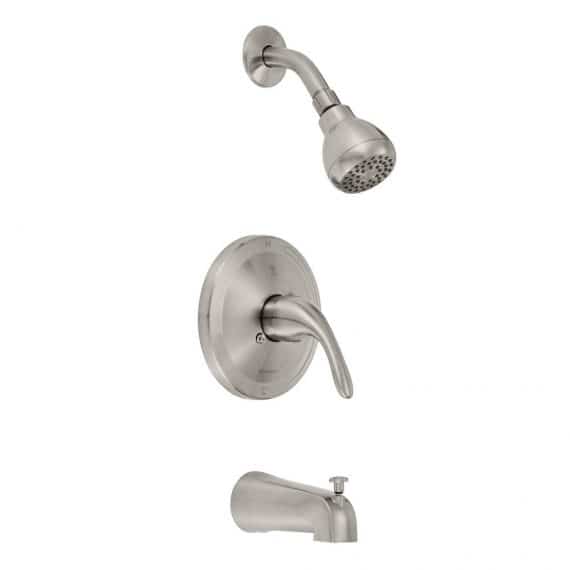 Glacier Bay Builders 1001 818 631 Single-Handle 1-Spray Tub and Shower Faucet in Brushed Nickel (Valve Included)