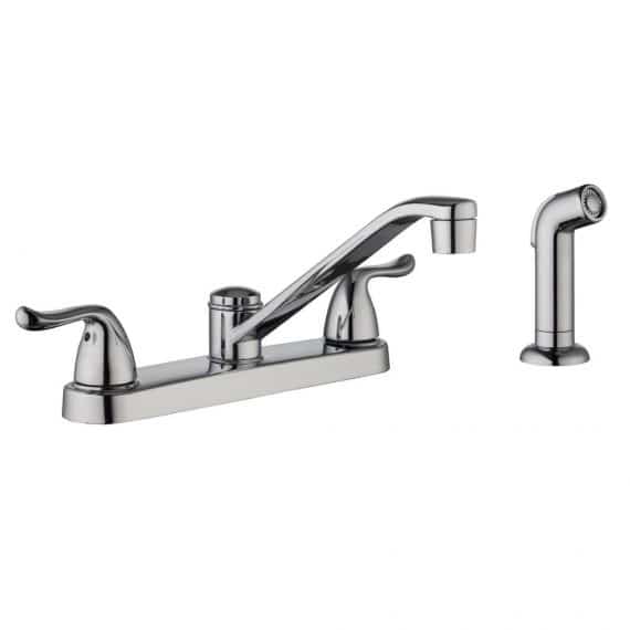 Glacier Bay Constructor 1002 974 601 2 Handle Standard Kitchen Faucet with Side Sprayer in Chrome