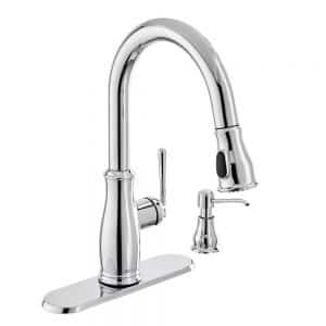 Glacier Bay Kagan Single 1004 548 603-Handle Pull-Down Sprayer Kitchen Faucet with Soap Dispenser in Chrome