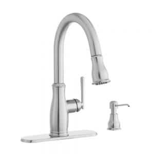 Glacier Bay Kagan Single-Handle 1004 548 610 Pull-Down Sprayer Kitchen Faucet with Soap Dispenser in Stainless Spot Resistant