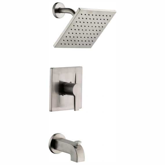 Glacier Bay Modern 1002 356 808 Single-Handle 1-Spray Tub and Shower Faucet in Brushed Nickel (Valve Included)