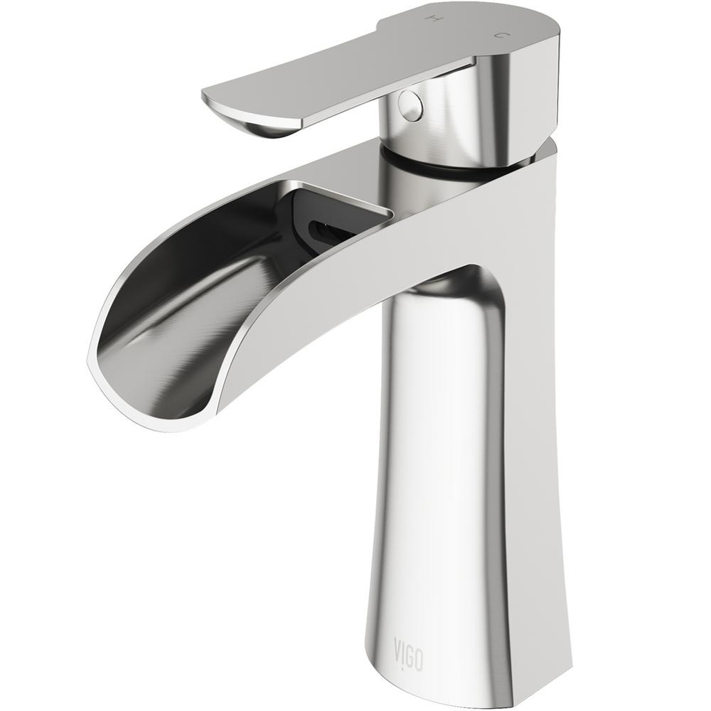 VIGO Paloma VG01041BN Single Hole Single Handle Bathroom Faucet in Brushed Nickel