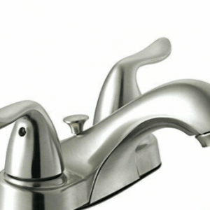 Glacier Bay 1002 225 726 4 in. Centerset 2-Handle Low-Arc Bathroom Faucet in Brushed Nickel