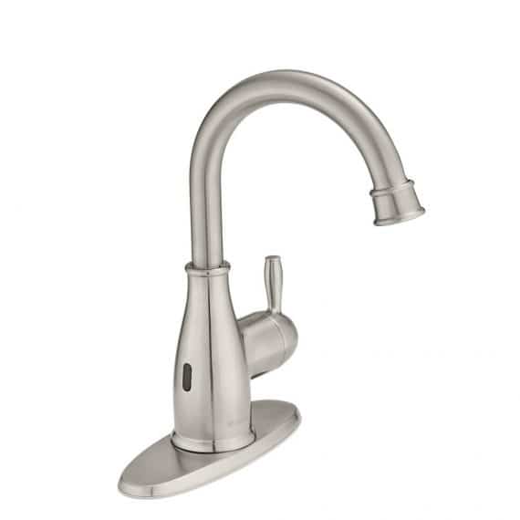 Glacier Bay Mandouri 1004 021 304 Touchless Single Hole Single-Handle High-Arc Bathroom Faucet in Brushed Nickel