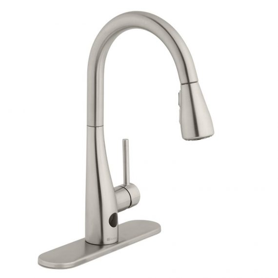 Glacier Bay Nottely 1003 291 327 Touchless Single-Handle Pull-Down Kitchen Faucet with TurboSpray and FastMount in Stainless Steel