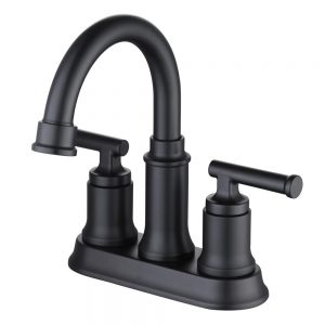 Glacier Bay Oswell 1005 129 782 4 in. Centerset 2-Handle High-Arc Bathroom Faucet in Matte Black