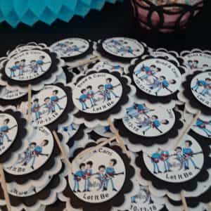 The Beatles Custom cupcake toppers Personalized