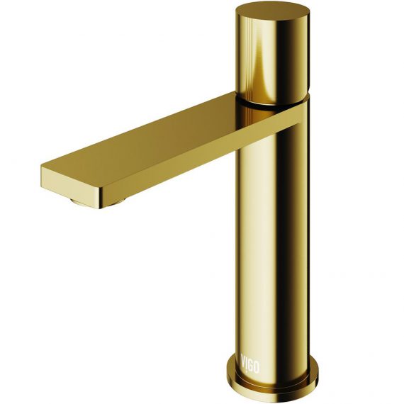 VIGO Halsey VG01045MG Single Hole Single-Handle Bathroom Faucet in Matte Gold