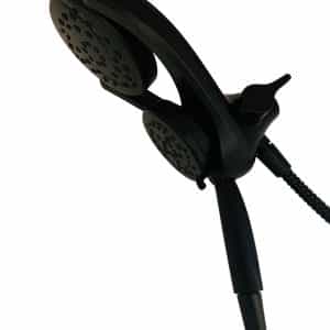 Delta 75699BL HydroRain Two-in-One 4-Spray Patterns 6 in. Wall Mount Dual Shower Heads with MagnaTite in Matte Black