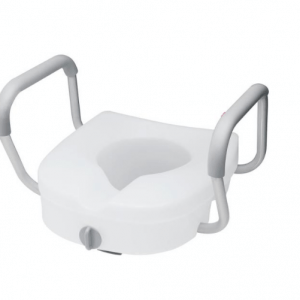 Glacier Bay 1005 152 274 E-Z Lock Raised Toilet Seat With Adjustable Armrests, 5 in.