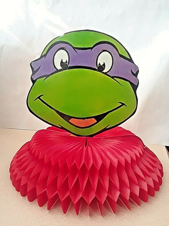 teenage-mutant-ninja-turtle-tmnt-birthday-party-honeycomb-centerpiece-handmade