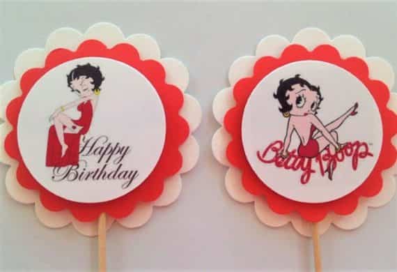 Betty Boop cupcake toppers 12 triple layered