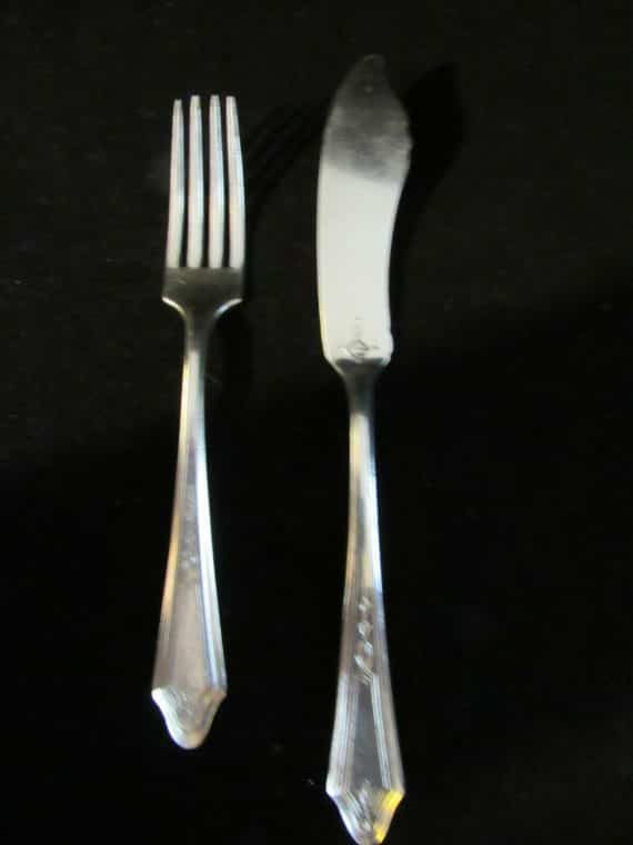 Butter Knife and Youth Fork, Duchess Silverplate 1923, Community Tudor  (2024)