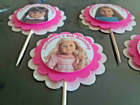 Doll Personalized Cupcake Toppers Birthday Party handmade