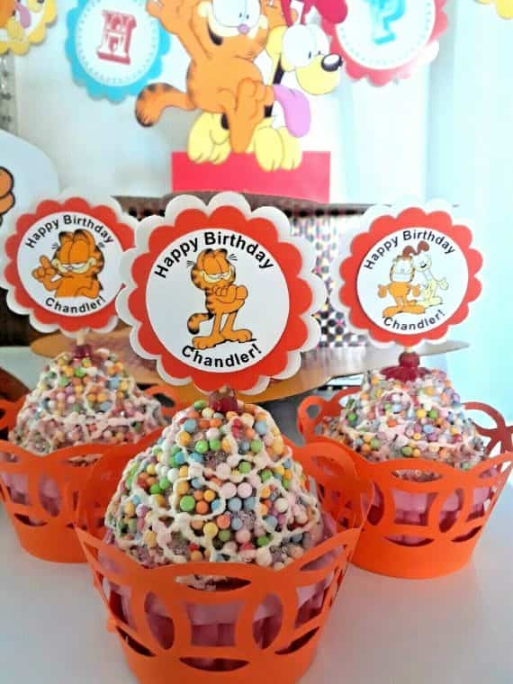 Garfield party Cupcake Toppers PERSONALIZED Birthday retirement