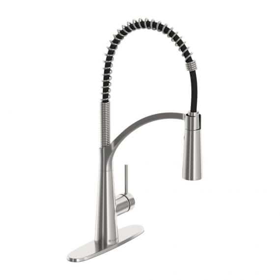 Glacier Bay Brenner FP4F0005SS Commercial Style Single-Handle Pull-Down Sprayer Kitchen Faucet in Stainless Finish