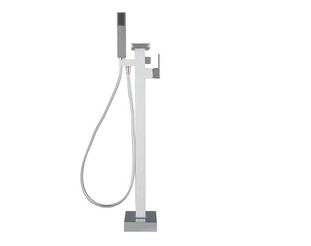 Glacier Bay Sutherland GBFA004 Single-Handle Floor-Mount Roman Tub Faucet with Hand Shower in Chrome