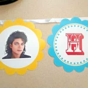 Michael Jackson Happy Birthday Banner 5 inches high x 8 feet long