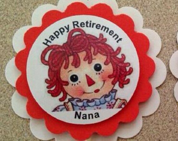 Raggedy Ann party personalized Cupcake Toppers birthday party or baby shower