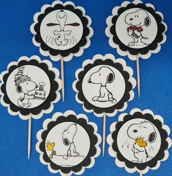 Snoopy Personalized Cupcake Toppers Birthday Party Retirement