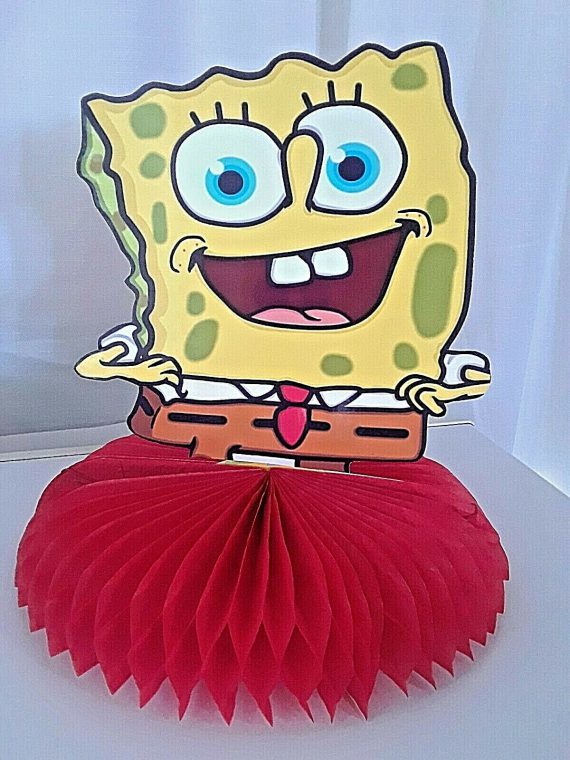 Spongebob birthday party honeycomb centerpiece handmade Baby Shower deco