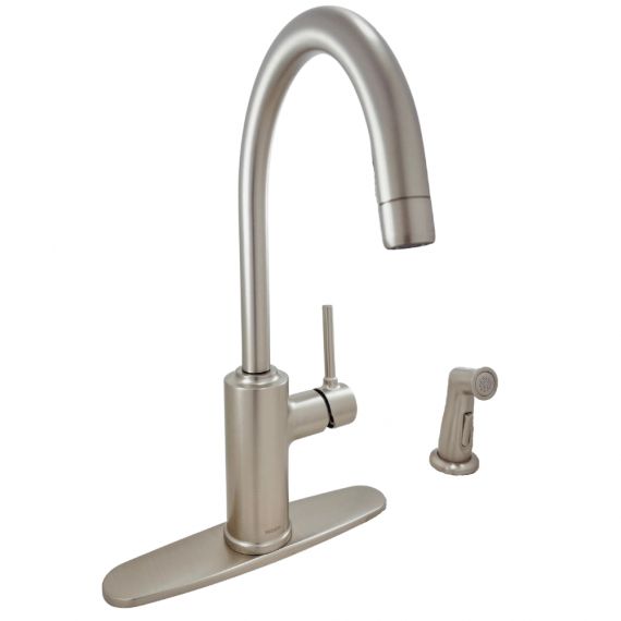 Moen Sombra - 87702SRS - Single-Handle Standard Kitchen Faucet with Side Sprayer