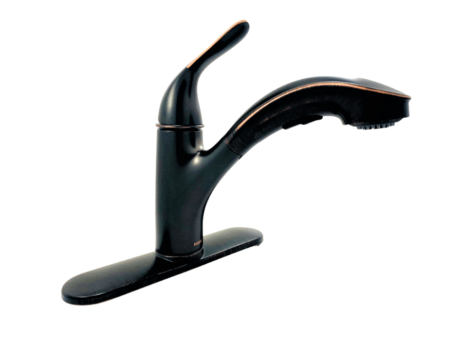 MOEN Brecklyn 1-Handle Pull-Out Sprayer Kitchen Faucet in Mediterranean Bronze