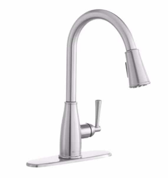 Glacier Bay Fairhurst 1004 440 380 Single-Handle Pull-Down Sprayer Kitchen Faucet with TurboSpray and FastMount in Stainless Steel