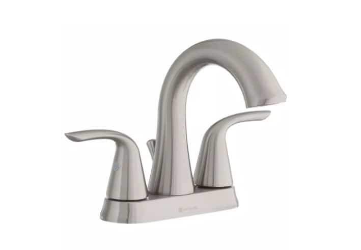 Glacier Bay Irena 1005 668 194 4 in. Centerset 2-Handle Bathroom Faucet in Brushed Nickel