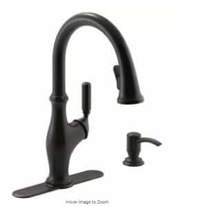 KOHLER Worth R11921-SD-2BZ Single-Handle Pull-Down Sprayer Kitchen Faucet in Oil Rubbed Bronze