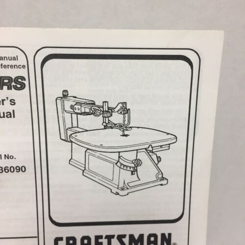 Craftsman 16 Inch Variable Speed Scroll Saw Instruction Manual ONLY 113