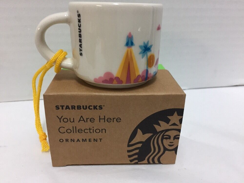 Starbucks Florida Ornament You Are Here Palm Tree Stork Mini Mug New