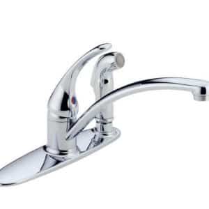 Delta Foundations B3310LF-SS Single-Handle Standard Kitchen Faucet with Side Sprayer in Stainless