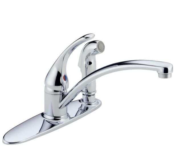 Delta Foundations B3310LF-SS Single-Handle Standard Kitchen Faucet with Side Sprayer in Stainless