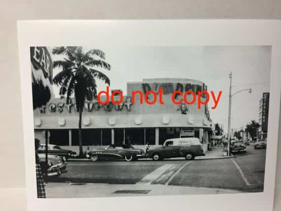 Pumperniks Miami Beach Street Scene Cars Collins Ave 67th Photo 1950s B&W