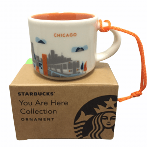 Starbucks Chicago You Are Here Ornament Mini Mug Espresso Cup New