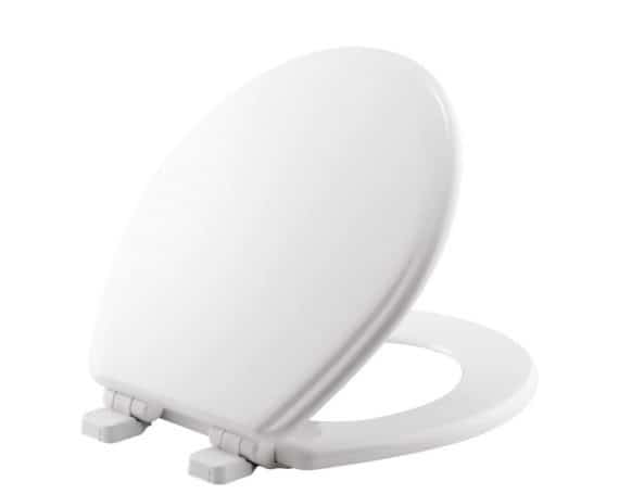BEMIS Jamestown 1001262683 / 7M530SLOW 000 Adjustable Slow Close Never Loosens Round Closed Front Toilet Seat in White