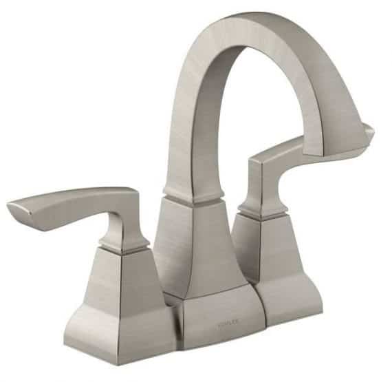 Kohler R24055-4D-BN Kallan 4 in. Centerset 2-Handle Bathroom Faucet in Vibrant Brushed Nickel