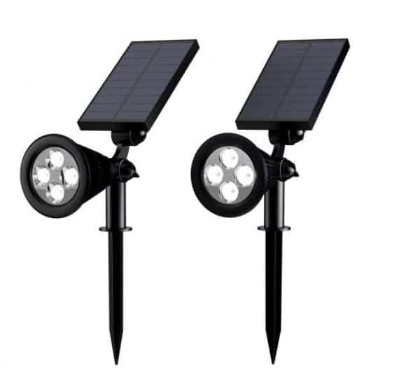 Pure Garden 50-LG1061 Black Outdoor Integrated LED Landscape Solar Spotlights (2-Pack)