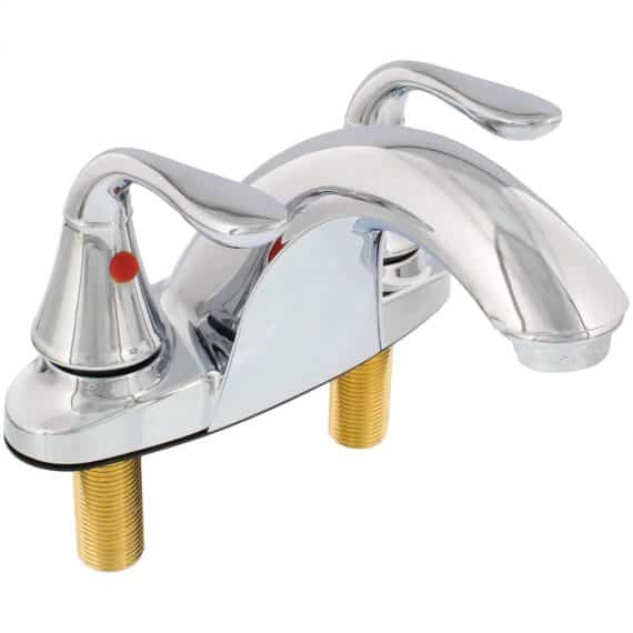 Aqua Plumb 1554001 Hover Image to Zoom 4 in. Centerset Premium Chrome-Plated 2-Handle Bathroom Faucet in Silver