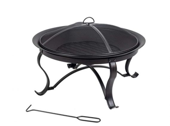 Hampton Bay 1005 249 607 Sadler 30 in. x 19 in. Round Steel Wood Burning Fire Pit in Rubbed Bronze