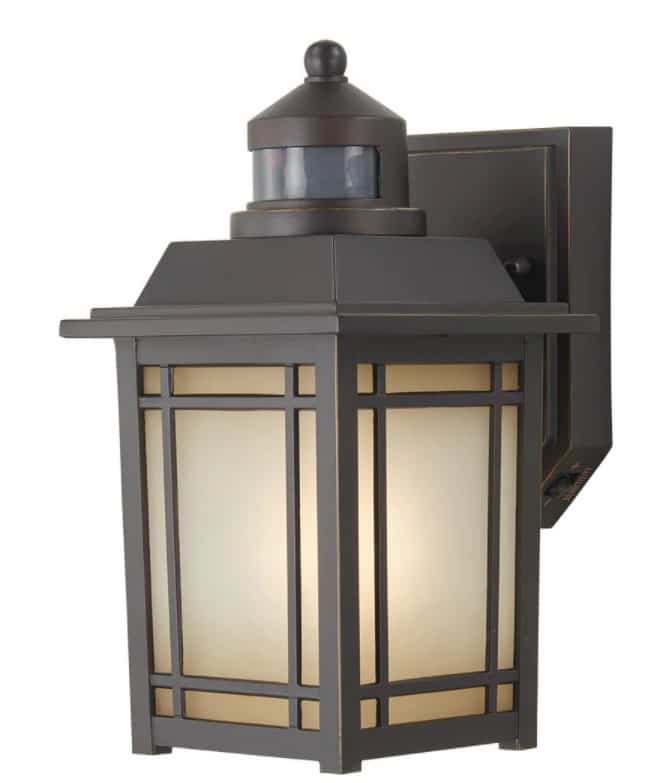 Home Decorators Collection 1005 583 132 Port Oxford 1 Light Oil Rubbed Chestnut Motion Sensing Outdoor Wall Mount Lantern - Home Decorators Oxford Collection