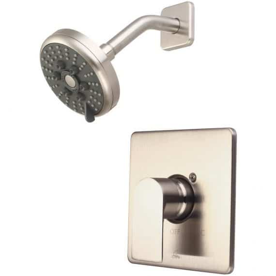 Olympia T-23915-BN i4 1-Handle Wall Mount Shower Faucet Trim Kit in Brushed Nickel with 3 Function Showerhead (Valve not Included)