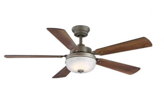 Progress Lighting P250020-081-30 Archie 52 in. Integrated LED Indoor Antique Nickel Dual Mount Ceiling Fan with Light Kit and Remote Control