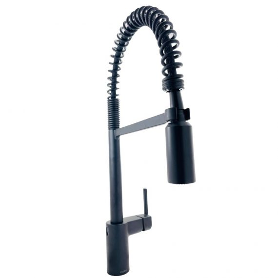 MOEN Align 5923EWBL Touchless Single-Handle Pull-Down Sprayer Kitchen Faucet, MotionSense Wave and Spring Spout in Matte Black