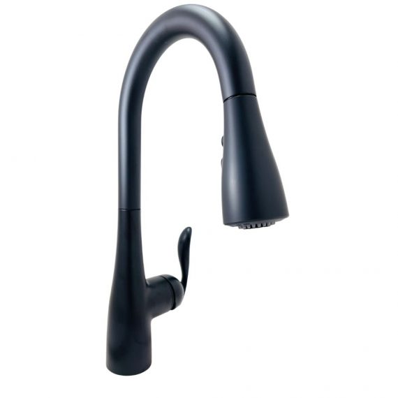 MOEN Arbor 7594BL 1-Handle Pull-Down Sprayer Kitchen Faucet with Power Boost in Matte Black