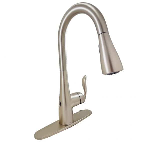 MOEN Arbor Touchless 7594EWSRS 1-Handle Pull-Down Sprayer Kitchen Faucet with MotionSense Wave in Spot Resist Stainless