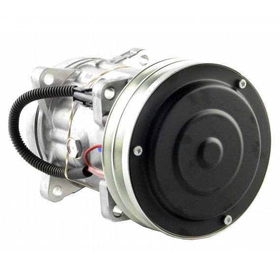 Case Wheel Loader Genuine Sanden SD7H15SHD Compressor, w/ 2 Groove Clutch - Air Conditioner