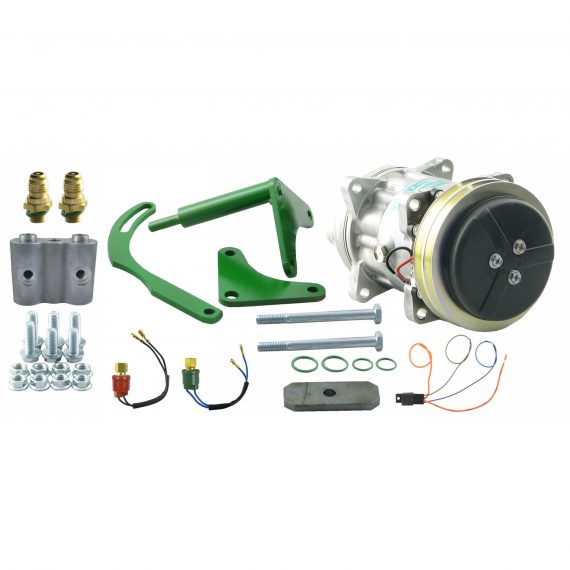 John Deere Harvester Compressor Conversion Kit, Delco A6 to Sanden, w/ Dual Switch - Air Conditioner