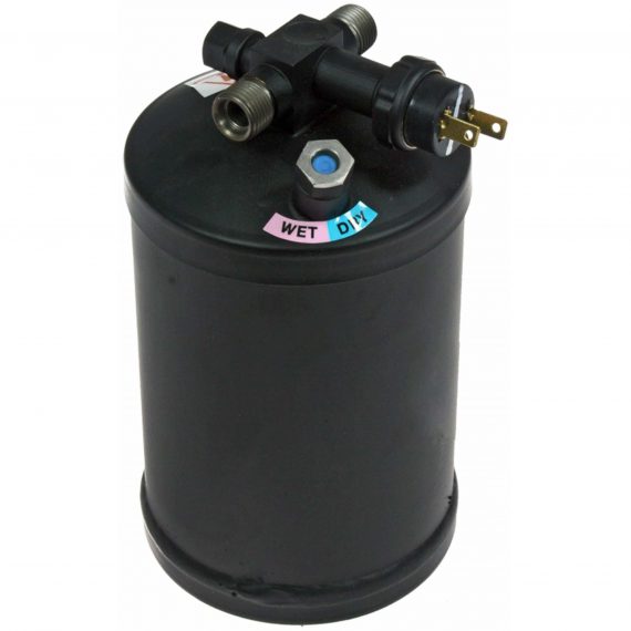Caterpillar Loader Backhoe Receiver Drier, w/ High Pressure Relief Valve & Female Switch Port - Air Conditioner